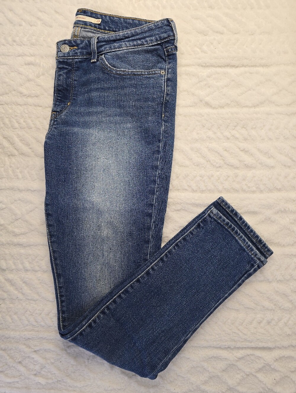 Levi's 711 Skinny Jeans Medium Wash Blue Denim High Rise Straight Classic 29